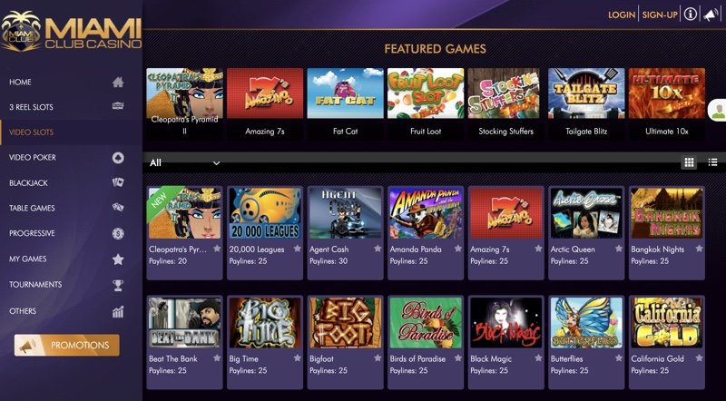 Top Games in Miami Club Casino